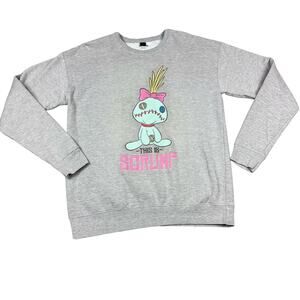Disney Size M Womens Gray "This is Scrump" Crewneck Sweatshirt